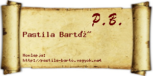 Pastila Bartó névjegykártya